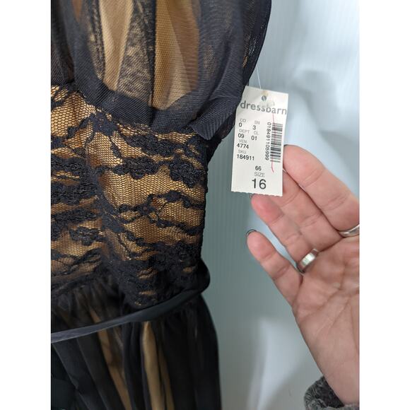 Vintage Y2K Dressbarn Collection Midi Dress Fit & Flare Black Tulle 16 NEW - Picture 9 of 10